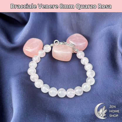 Bracciale Venere Quarzo Rosa da 8mm