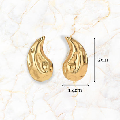 Orecchini Goccia Oro Effetto Luce in Acciaio Inossidabile