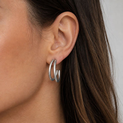 Orecchini Luna in Acciaio Inossidabile 304 – Design Moderno e Minimal
