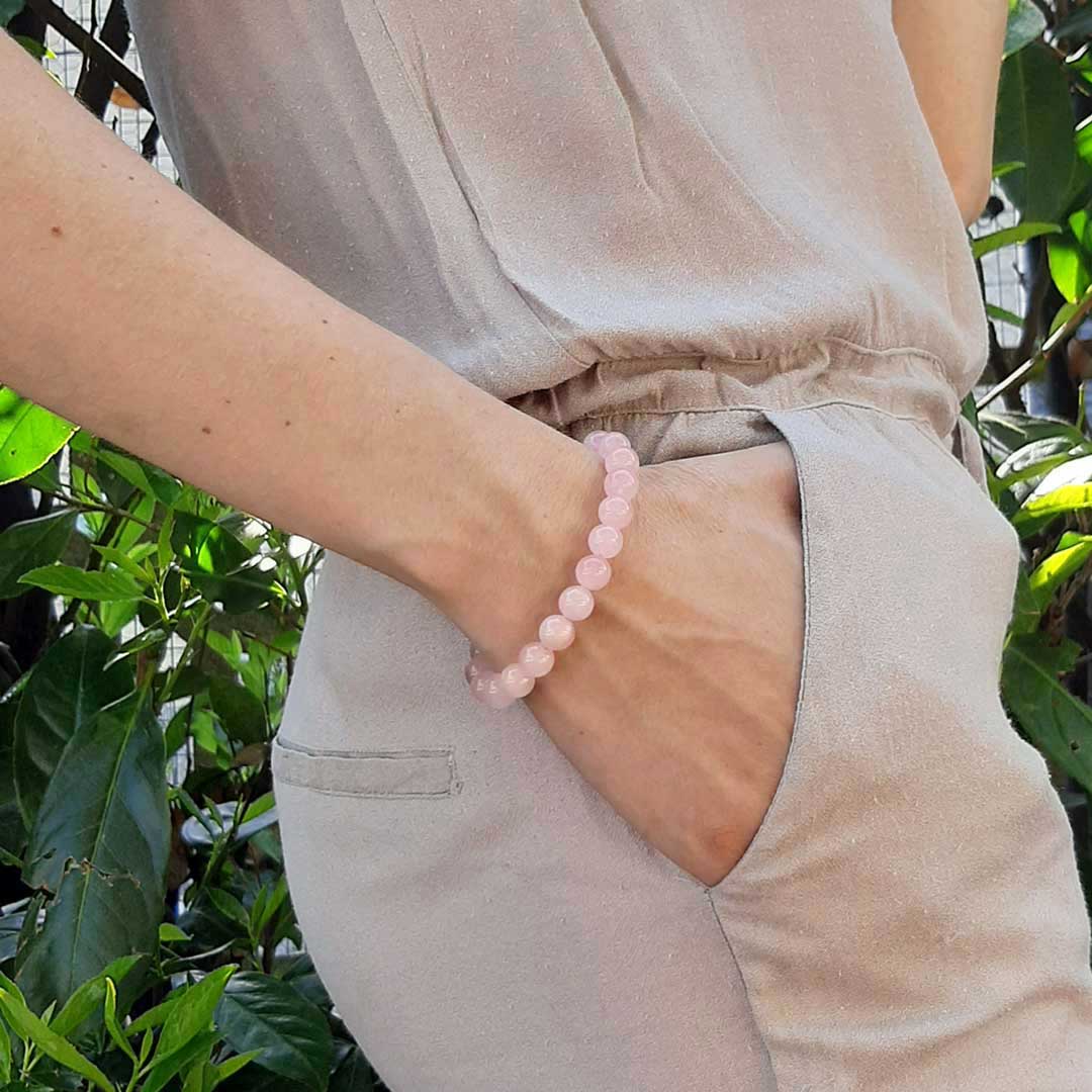 Bracciale Venere Quarzo Rosa da 8mm